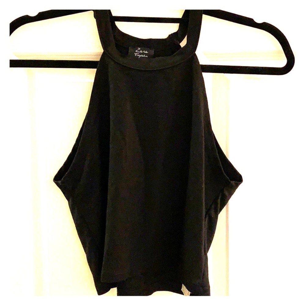Crop top in grey and black